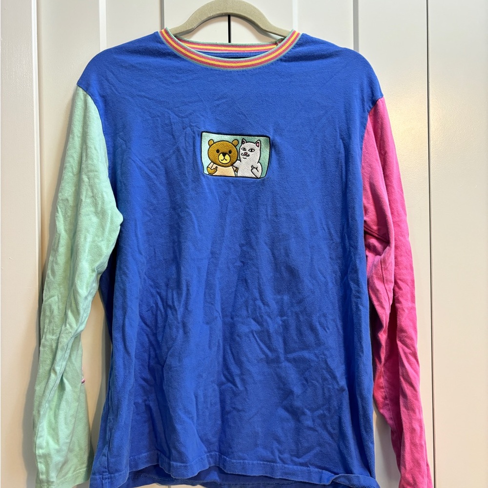 RIPNDIP Teddy Fresh multicolor long sleeve, Men’s Sz M, nermal
